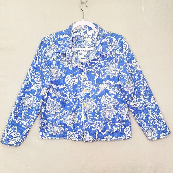 Nomadic Traders Quilted Reverible Jacket Small Lightweight Floral Double Pockets - Picture 1 of 12